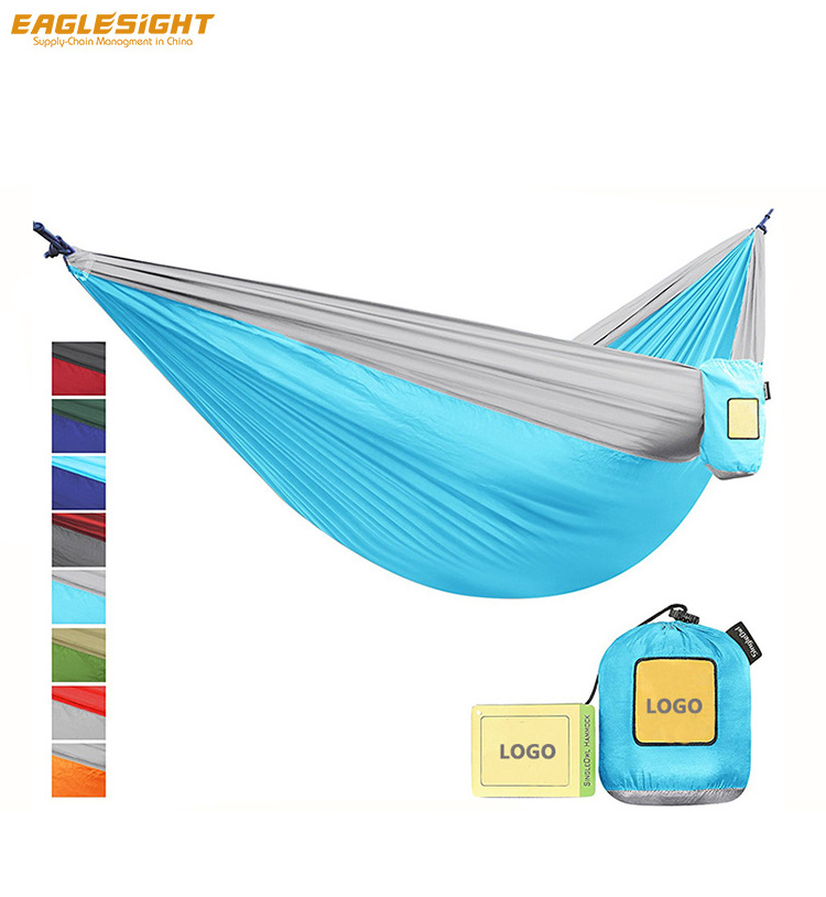 1-2 Person Nylon Parachute 400lbs Outdoor Camping Leisure Garden Hammock with Tree Strap