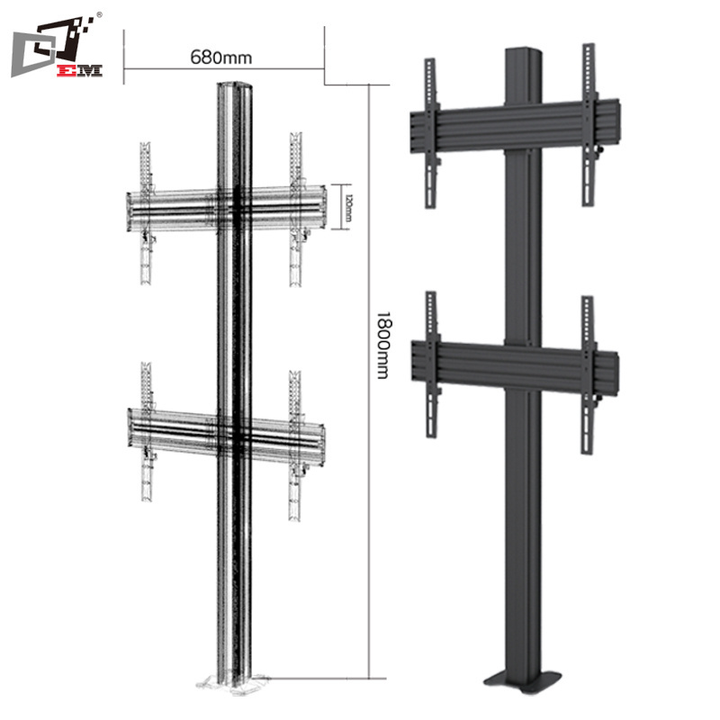 Hot Selling Floor Stand Micro- Adjustable Video Wall Mount With Fix Plate