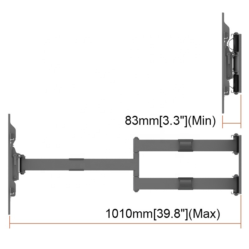 Telescopic 1010mm Super long TV arm adjustable tv hanger  LCD TV Wall Bracket Mount