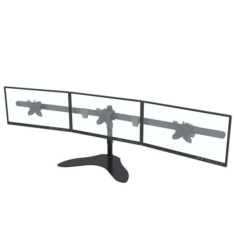 VESA 100x100 Triple Monitor Stand Desk Mount Swivel Tilt Rotate Display 360 Degree Max Load 22 lbs each