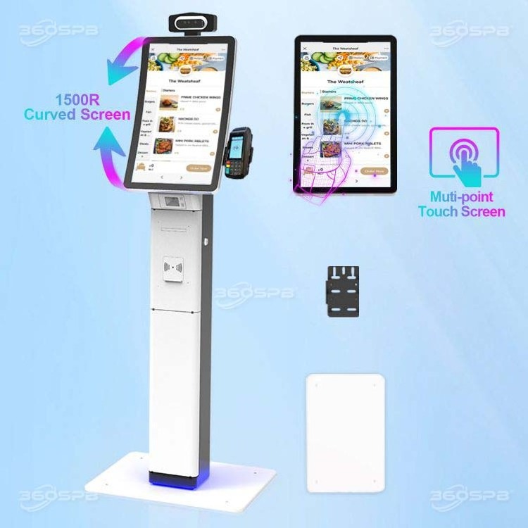 360SPB SFP23A Touch Screen Self Service Kiosk Stand Free Standing Kiosk Self Service For Retail Ordering Payment Kiosk