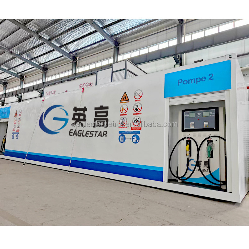 Gas Engine Fuel Station Equipment Plant Skid Fuel Dispenser Pump Filling Station Self Bunded Diesel Fuel Storage Tank