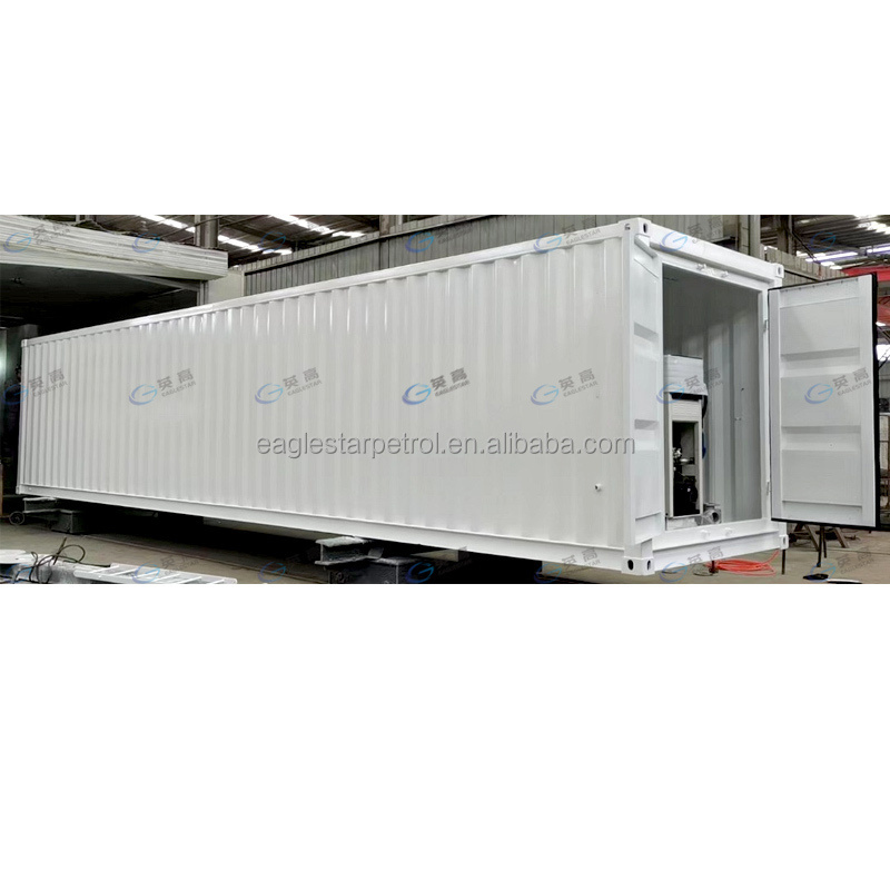 40ft Skid Mounted Gas Station Fuel Tank Portable Petrol Mobile Gas Station Equipment Projects Tank Suppliers