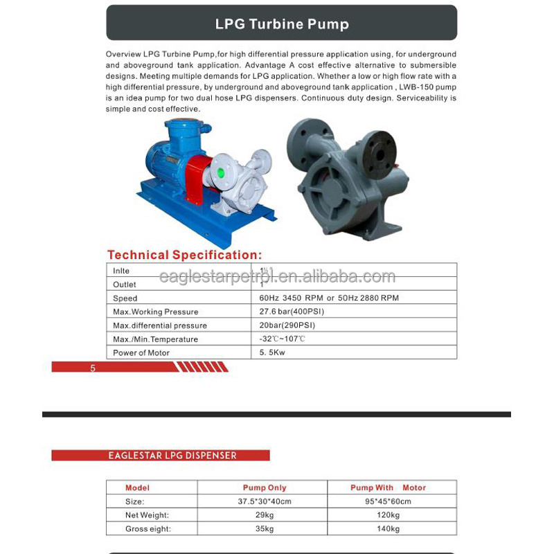 LPG Turbin Pump for LPG Gas Filling Station Gas Station Air Pump