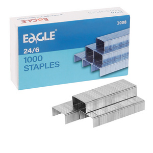 Eagle staple pin 24/6 stainless steel staples 1000 Per Box for Stapler good quality break resistant office staples