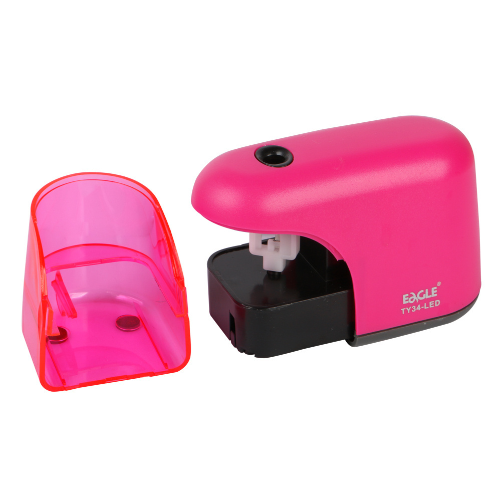 Funny Automatic Pencil sharpener Stationery with LED light Electric Sharpener for office and school matt Battery operated gifts