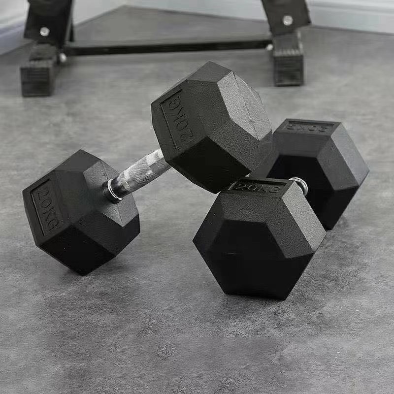 YG-GA010 Commercial hot selling Wholesale 2.5-50kg Coated dumbbells fitness equipment Round head Fixed Dumbbell