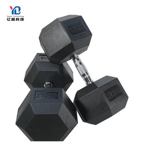 YG-GA010 Commercial hot selling Wholesale 2.5-50kg Coated dumbbells fitness equipment Round head Fixed Dumbbell