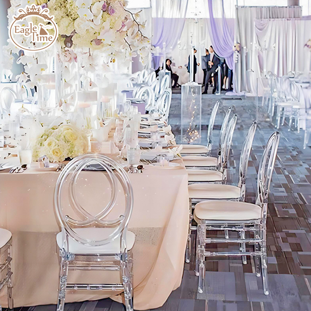 High Quality Clear Crystal Acrylic Plastic Resin Transparent Event Tiffany Chiavari Phoenix Chairs For Wedding