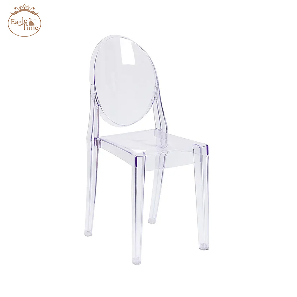 Wholesale Transparent Clear Kids Stackable Pc Acrylic Resin Stacking Ghost Chairs With Round Back