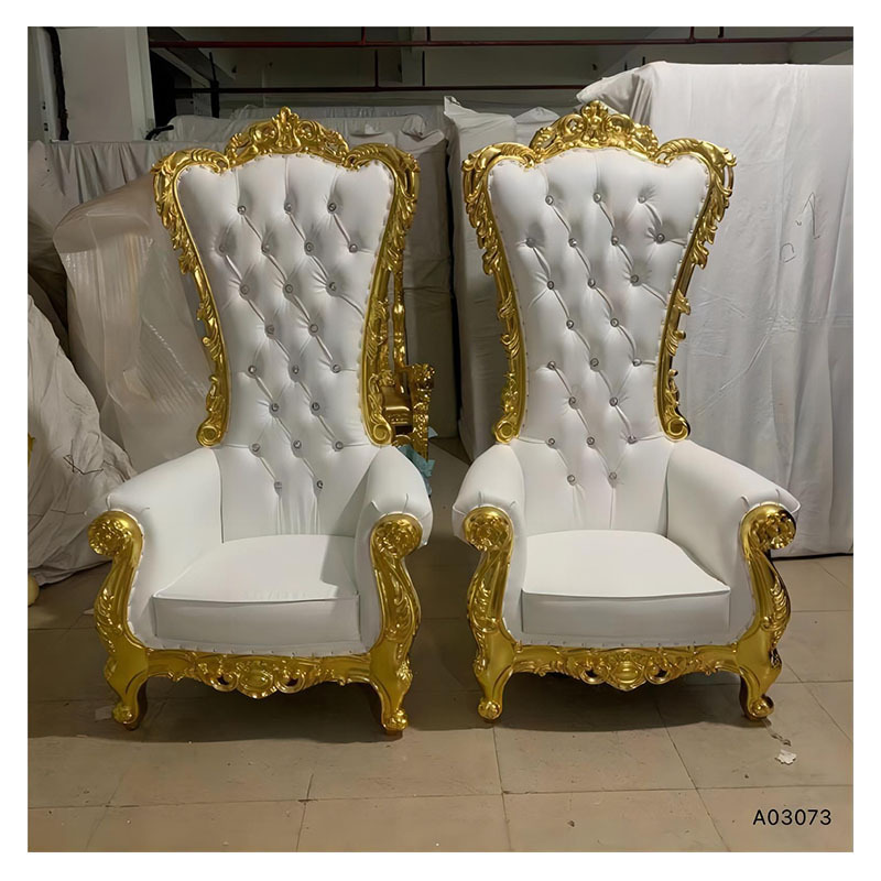 High Quality Hotel Wedding Banquet Event Party High Back Wooden Throne Sofa Chairs