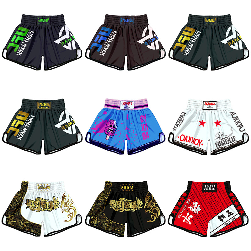 Custom Muay Thai Shorts Gladiator MMA Kickboxing Fight Atacado UFC men's compression sublimation muay thai shorts for men