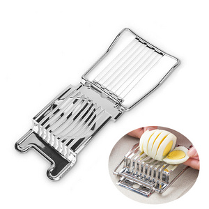 Hot selling kitchen gadgets multipurpose stainless steel egg slicer manual boiled egg slicer