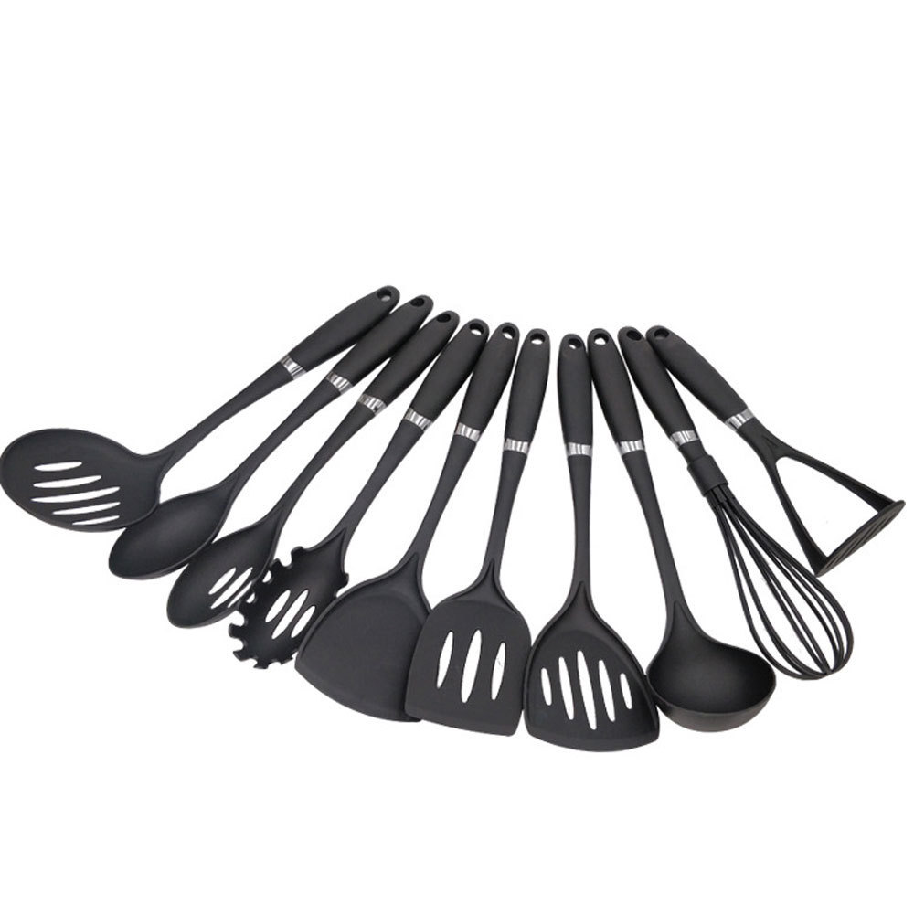 Factory custom utensils kitchen silicone stainless steel utensil set