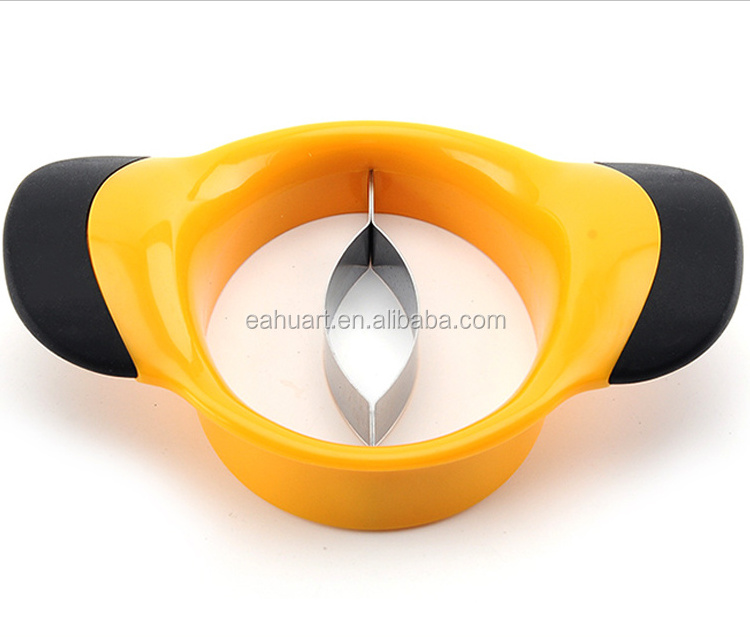 Custom Eco-friendly mango core remover slicer fruit salad tools stainless steel green mango cutter