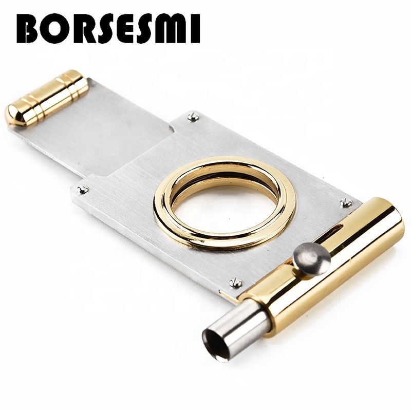 Hot selling cigar accessories 2 in 1 stainless steel cigar cutter with punch for cigar holder