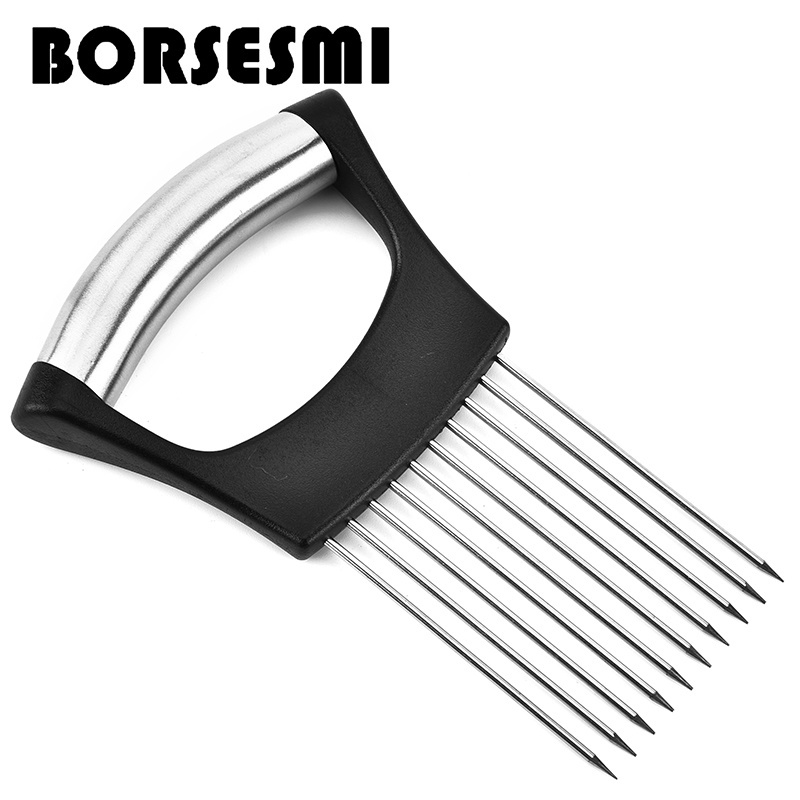 Factory Customized Metal Meat Tenderizer tool Kitchen accessories tool meat needle Latest Stainless steel onion holder slicer