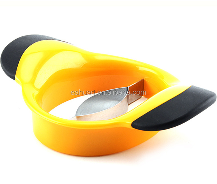 Custom Eco-friendly mango core remover slicer fruit salad tools stainless steel green mango cutter