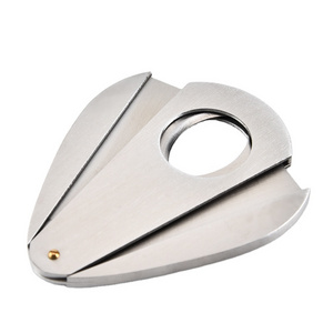 Customized stainless steel cigar accessories portable travel metal cigar cutter for smoking