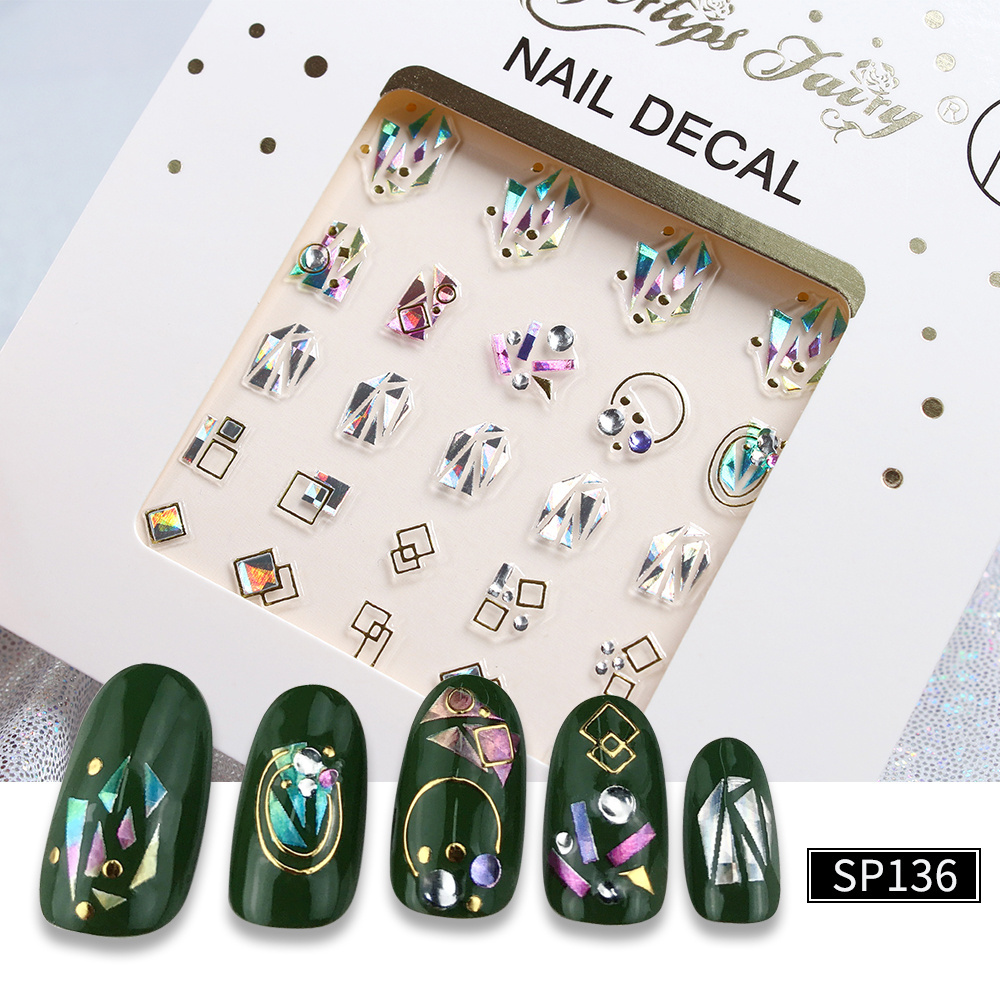 High quality water transfer 3d nail sticker flower pattern nail decal for hands