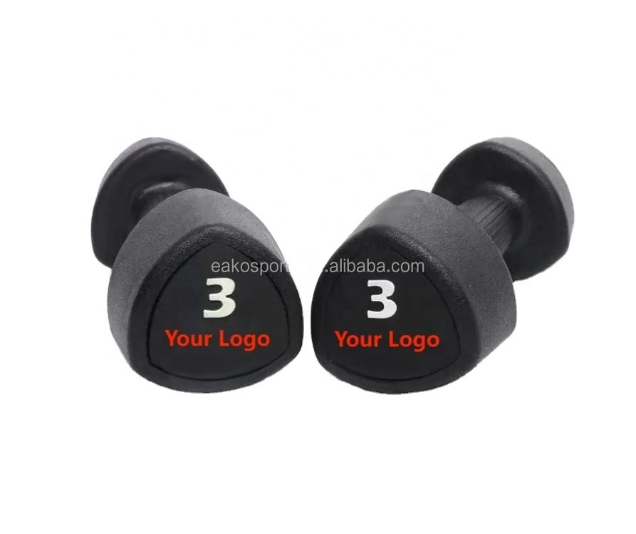 Eako sports factory price triangle head rubber dumbbells 1kg 10kg weights dumbbell