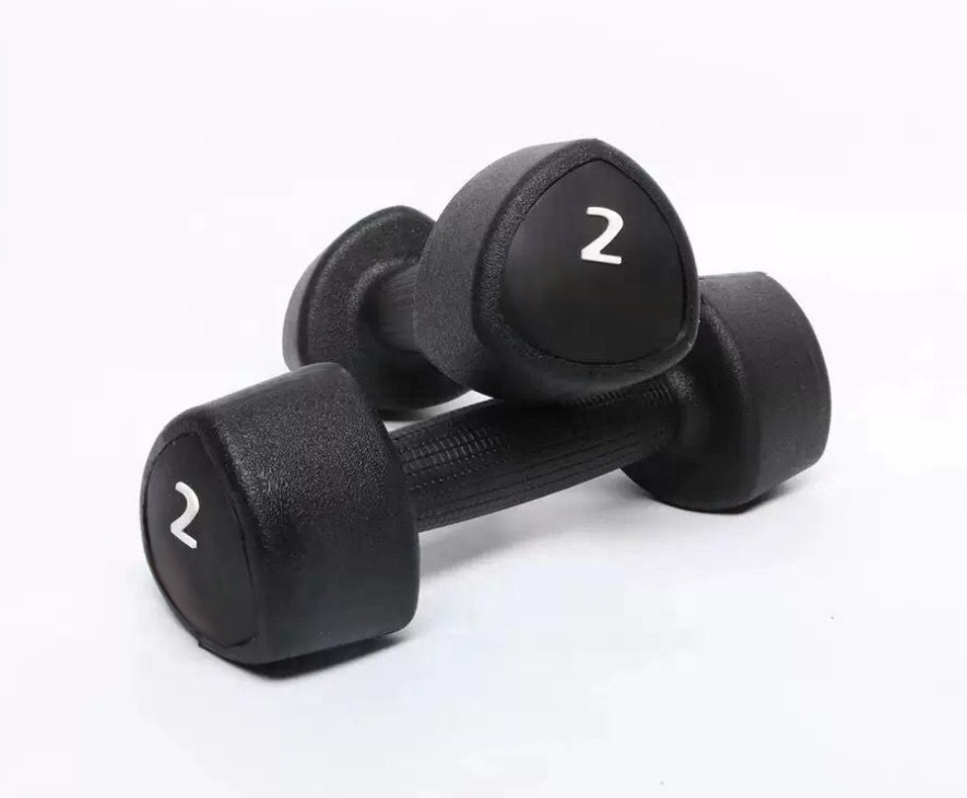 Eako sports factory price triangle head rubber dumbbells 1kg 10kg weights dumbbell