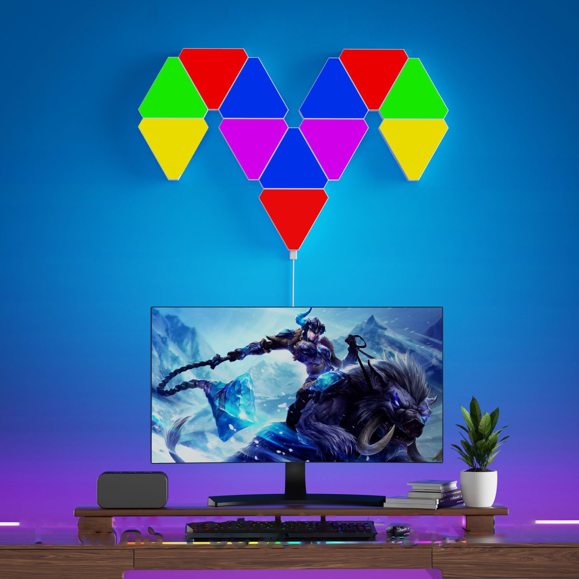 Panels for Wall and Gaming Magic Triangle intelligence quantum LED Light