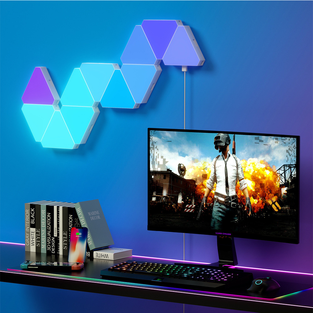 Panels for Wall and Gaming Magic Triangle intelligence quantum LED Light