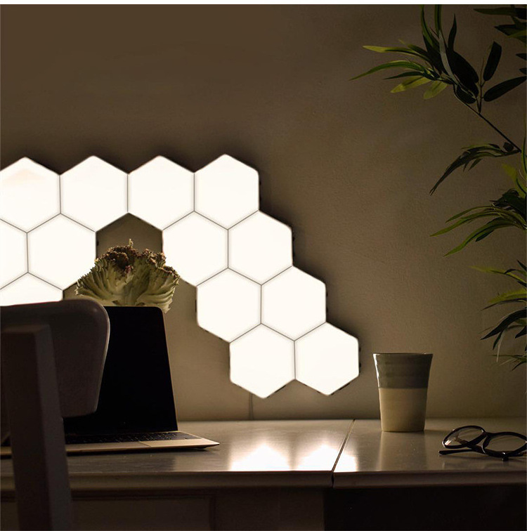 Factory wholesale DIY Honeycomb Induction Lamp LED Quantum Hexagonal Touch Sensor Wall Lamp Indoor Led