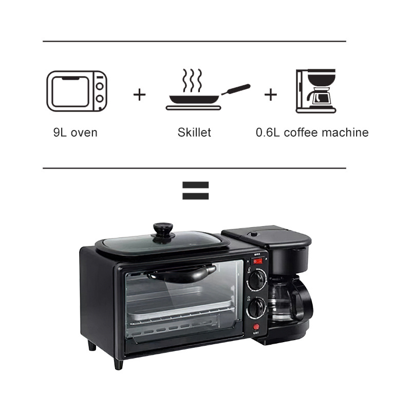 Factory Customized 3 In 1 Breakfast Machine Microwave 3 In 1 Breakfast Station Oven Coffee Breakfast Maker