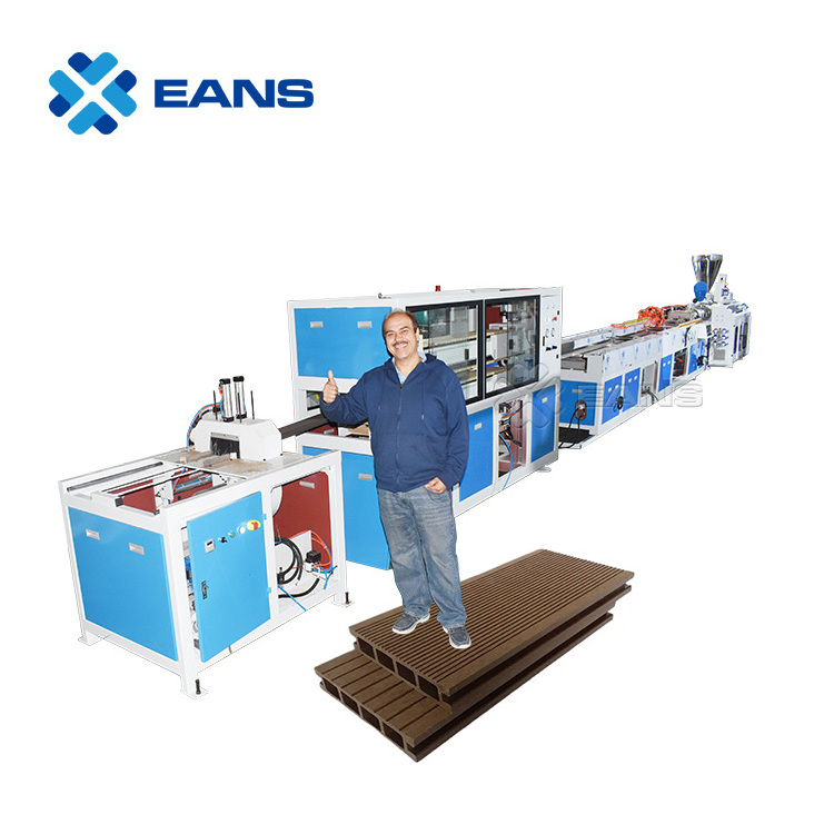 Wood Plastic Composite Decking Flooring Making Machine / WPC Wall Cladding Extrusion Machine