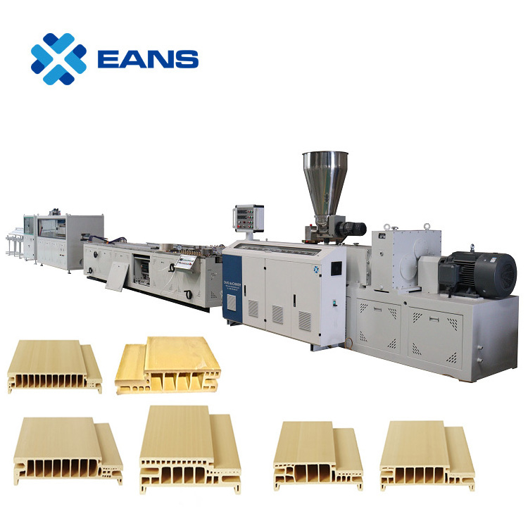 Plastic Wood PVC Fluted Panel Window Door Profiles Extrusion Line / WPC Door Making Machine