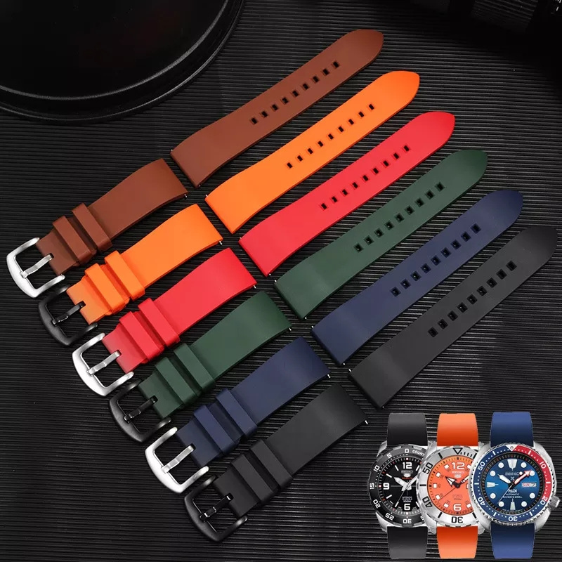 FKM  Fluorine Rubber Watch Strap 20mm 22mm 24mm Bracelet Quick Release  19MM 21MM 23MM  Watchband