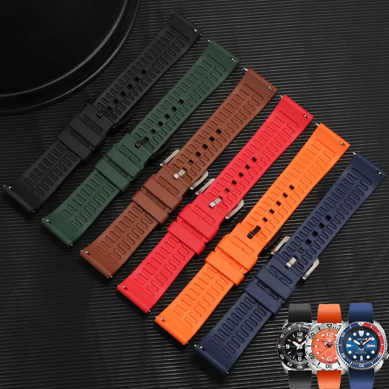 FKM  Fluorine Rubber Watch Strap 20mm 22mm 24mm Bracelet Quick Release  19MM 21MM 23MM  Watchband