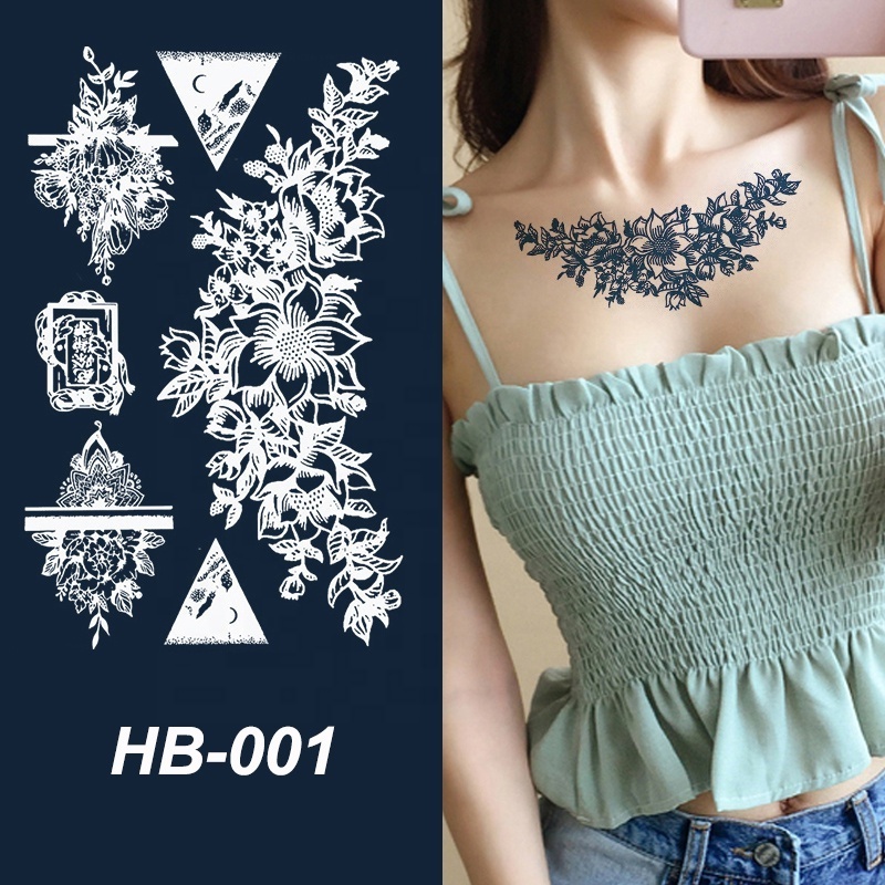 Hot Sale Tattoo Supplies Wholesale Waterproof Fashion Style Disposable Henna Temporary Tattoo Sticker Tattoo Stencil For Body Sl