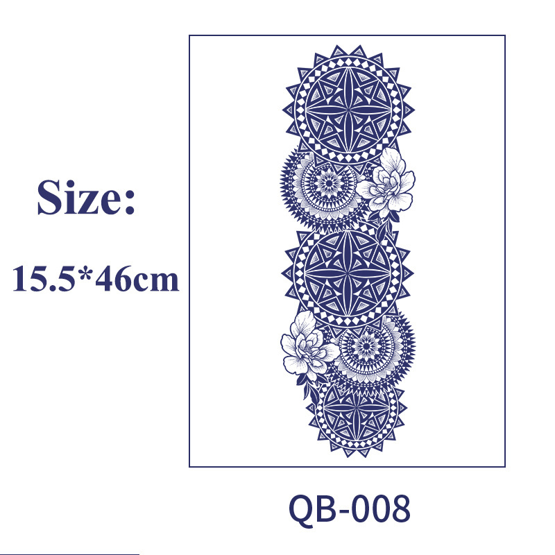 Semi-Permanent Juice Herbal Tattoo Stickers Full Arm Large Flower Arm Cherry Blossom Wave Flower Leg Waterproof Tattoo Stickers