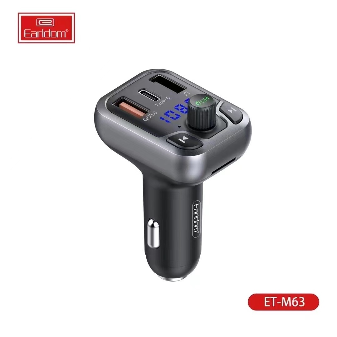 EARLDOM Stereo Music Playing Dual Usb 3.0A Charge Port PD20W charging port Fm Transmitter BT Car Kit Mp3 Player