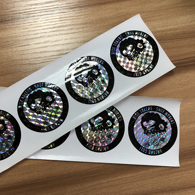 Custom Printed Adhesive Hologram Laser Label Snapback Hat Stickers With Logo