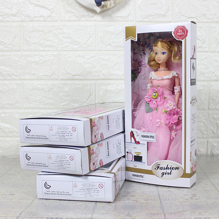 Custom Printing Coated Paper Empty Clear Window Doll Packaging Box