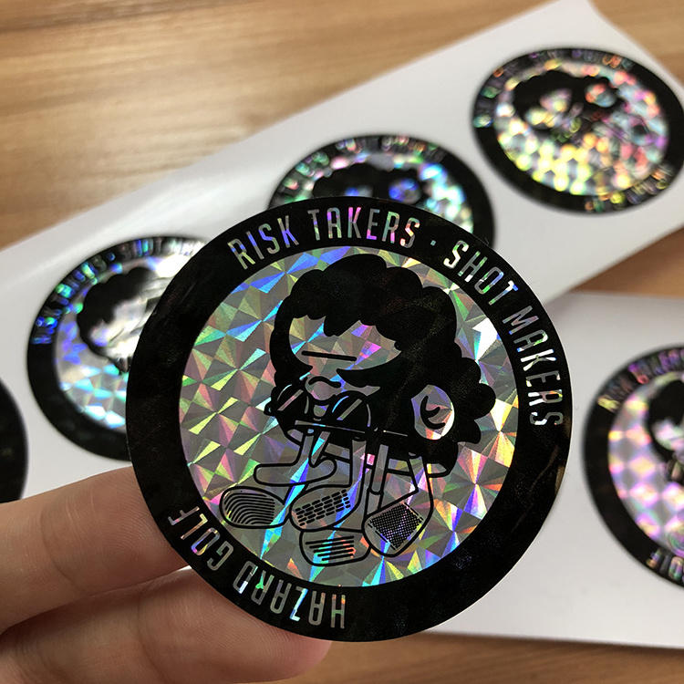 Custom Printed Adhesive Hologram Laser Label Snapback Hat Stickers With Logo