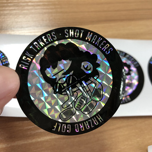 Custom Printed Adhesive Hologram Laser Label Snapback Hat Stickers With Logo