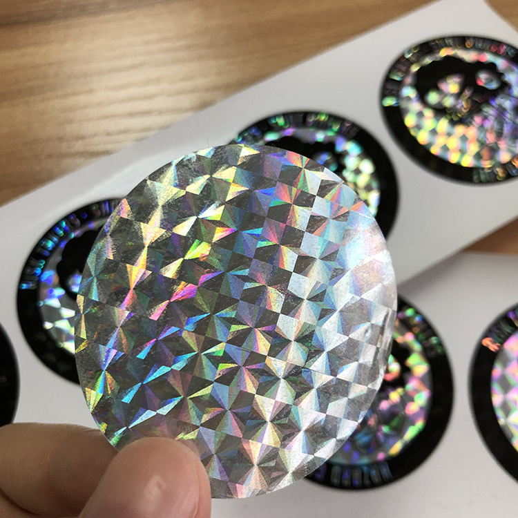 Custom Printed Adhesive Hologram Laser Label Snapback Hat Stickers With Logo