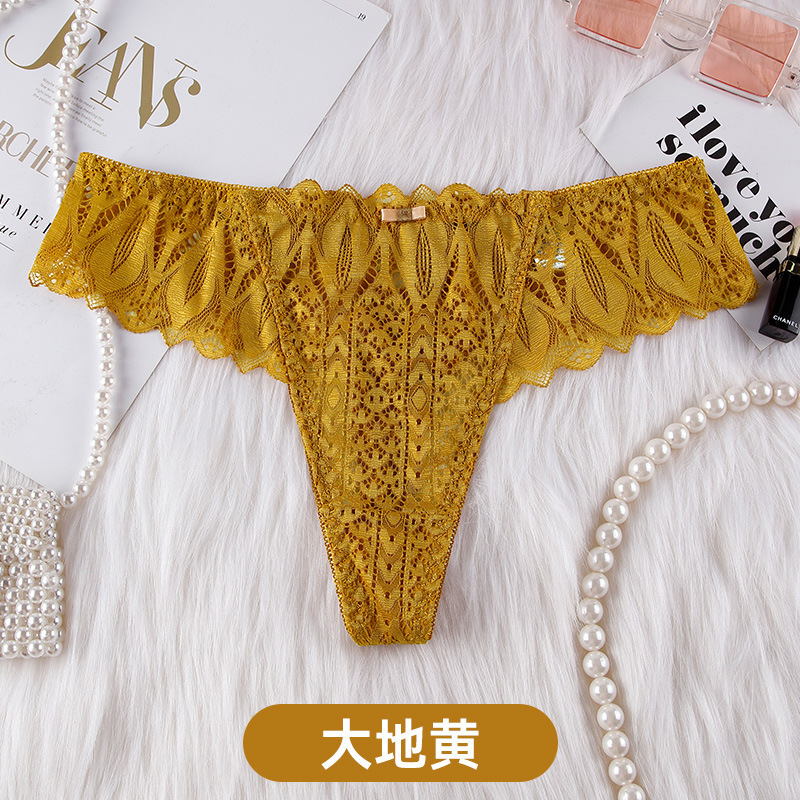 Elegant Women's Fashion Back Cross Sexy Mature Daily Wear Lace Thongs