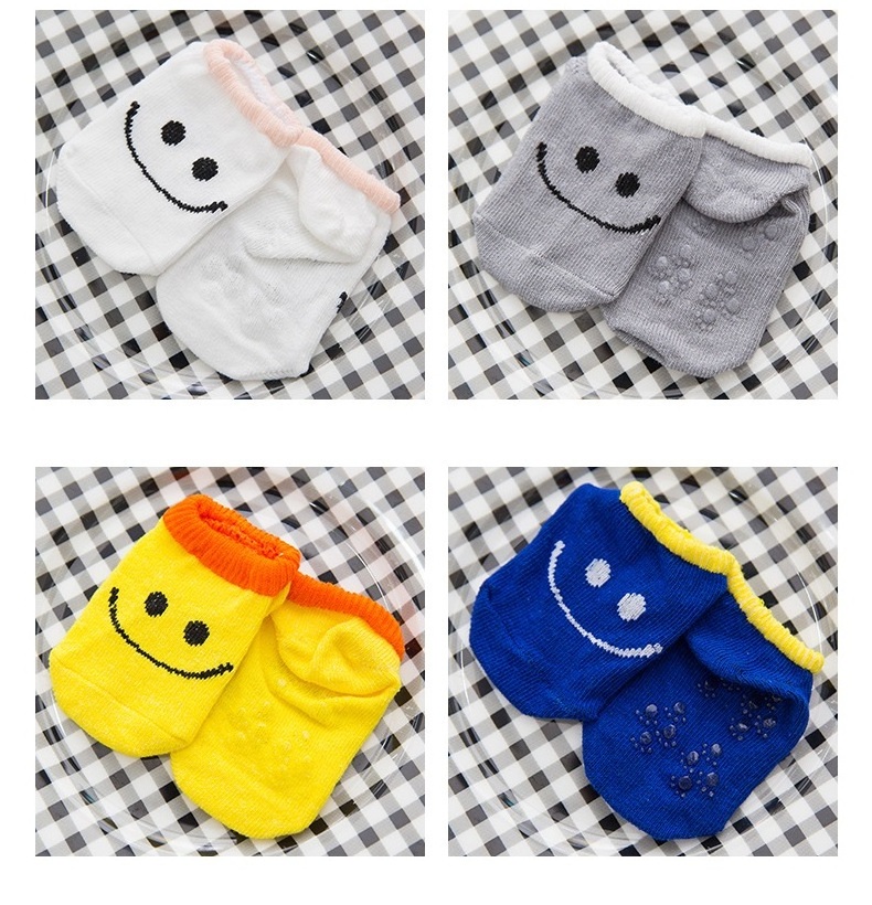 colorful kids baby cotton non slip socks with rubber soles ankle toddler socks