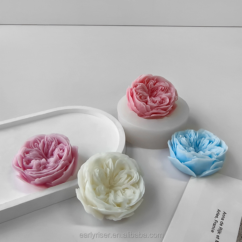 Early Riser Rose Flower Aromatherapy Candle Mold DIY Handmade Soap Candle Rose Flip Cake