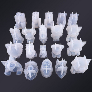 20pcs Cake Molds Silicone Crystal Drop Epoxy Mould Animal Quicksand Mould Various Geometric Animal Ornament Molds