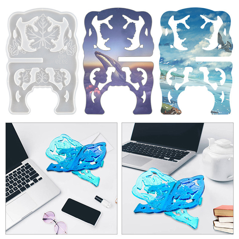 DIY hollow out pattern Music stand Display desktop Bookshelf Reading reader Silicone mold Crystal dripping molding Gypsum mould