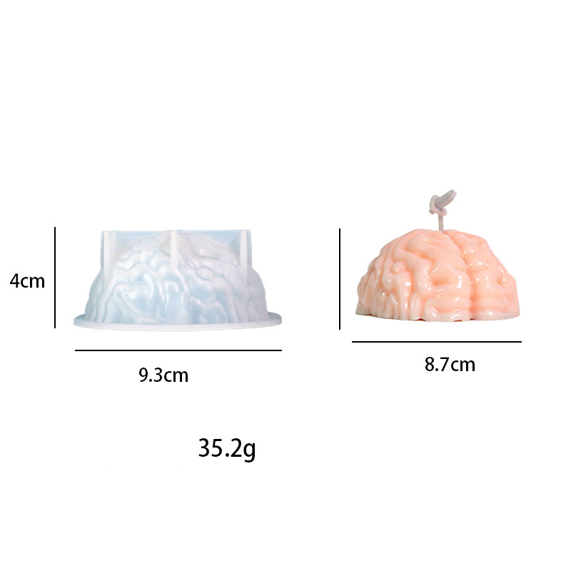 Early Riser Brain shape sample scented candles silicone mold plaster soap candle mold cake tools home decor mouldings