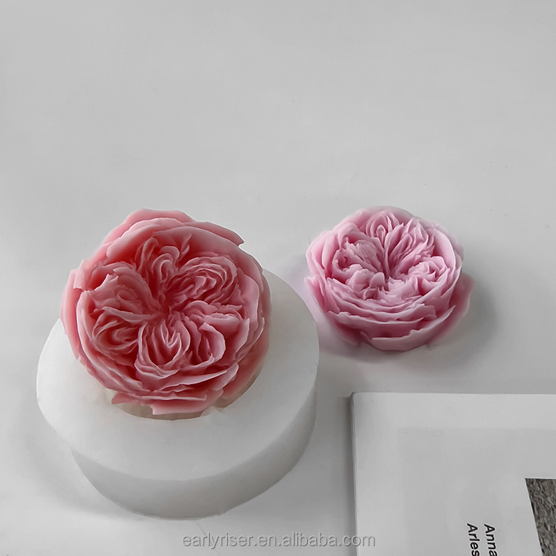 Early Riser Rose Flower Aromatherapy Candle Mold DIY Handmade Soap Candle Rose Flip Cake