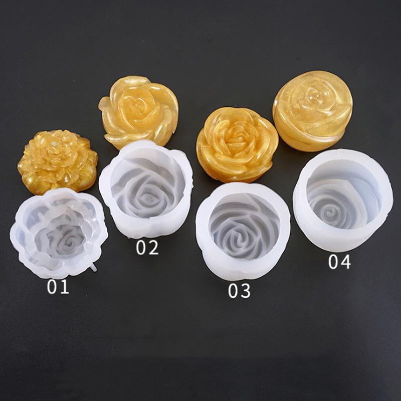 12 Pcs 3D Flower Rose Silicone Mold Resin Mould DIY Craft Mould Jewelry Making Tools Epoxy Casting Molds